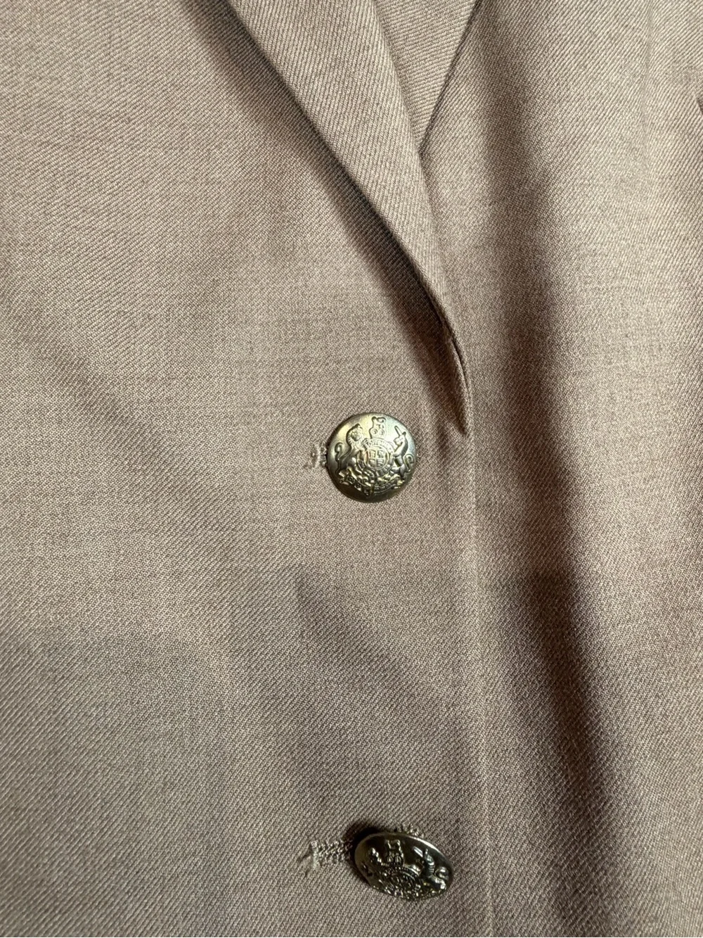 J. Crew Women's Gold Button Size 10 Wool Blend Camel Brown Tailored Blazer